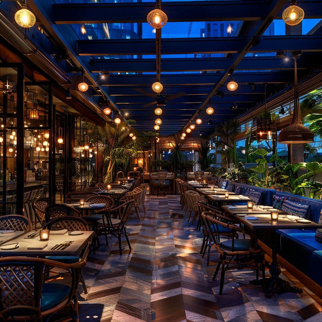 Convenient Enterprise - Outdoor dining and lounge setting