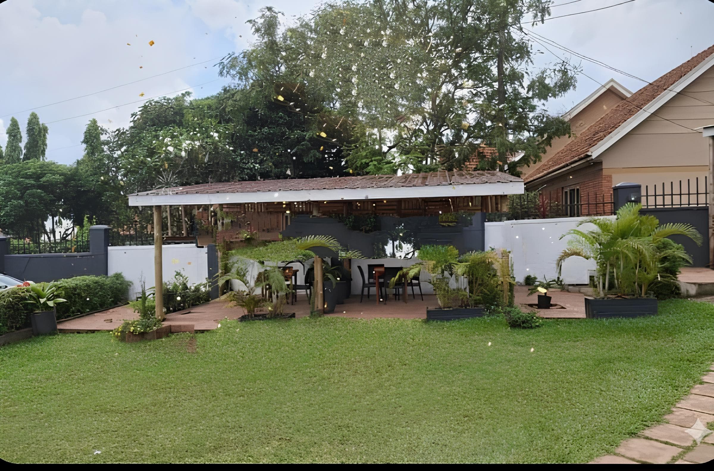 Convenient Enterprise - Outdoor dining and lounge setting